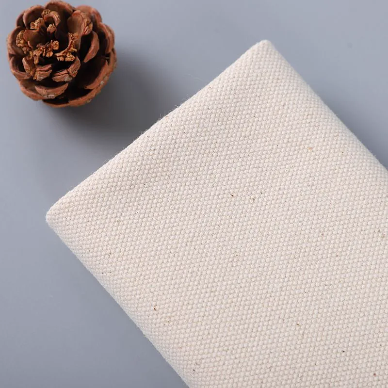 Close view of natural canvas fabric texture
