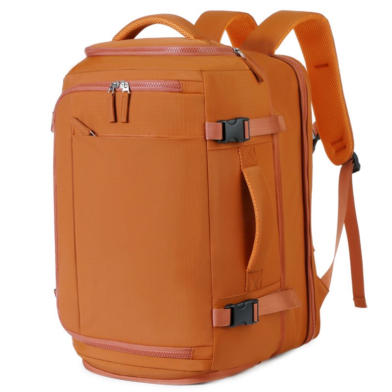 Convertible travel backpack with side compression straps and carry handle